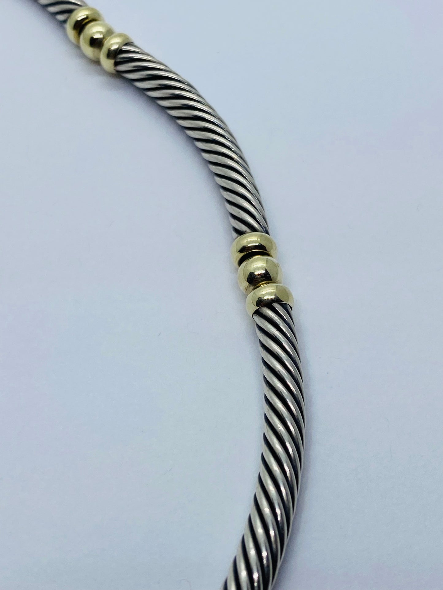 DAVID YURMAN 14K GOLD & 925 SILVER 6 STATION CABLE NECKLACE 16” 48.4GRAMS 7MM