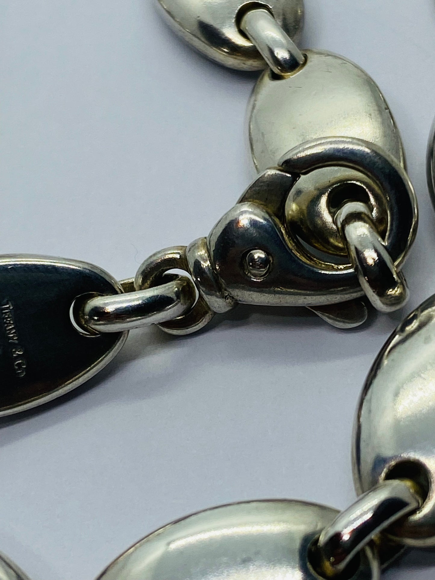 Tiffany & Co. Sterling Silver 925 Pebble  Oval Continuous 18” Necklace 116.6G