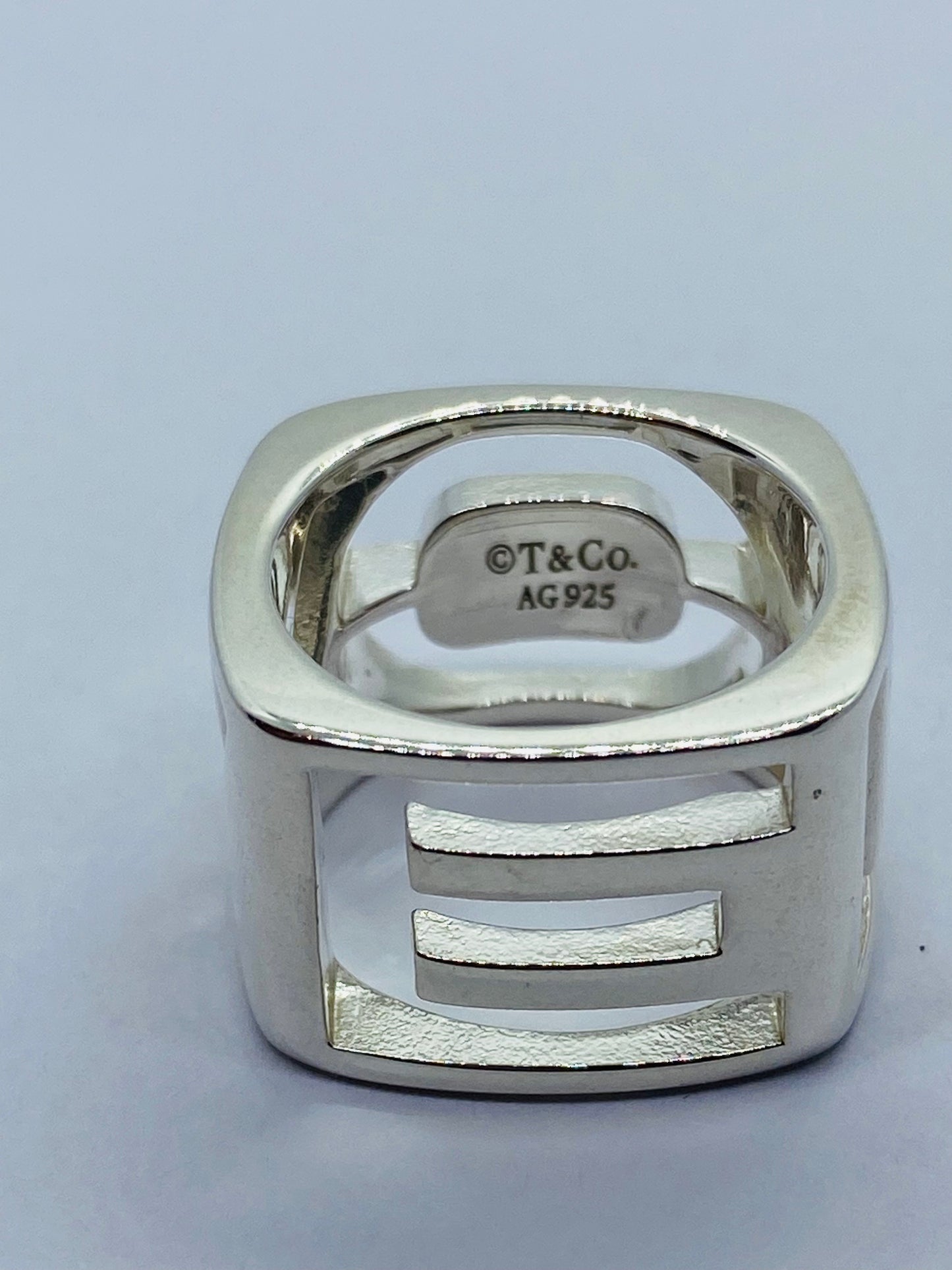 TIFFANY & CO DONALD CLAFLIN ERA STENCIL LOVE RING 925 STERLING SILVER 5.75 POUCH