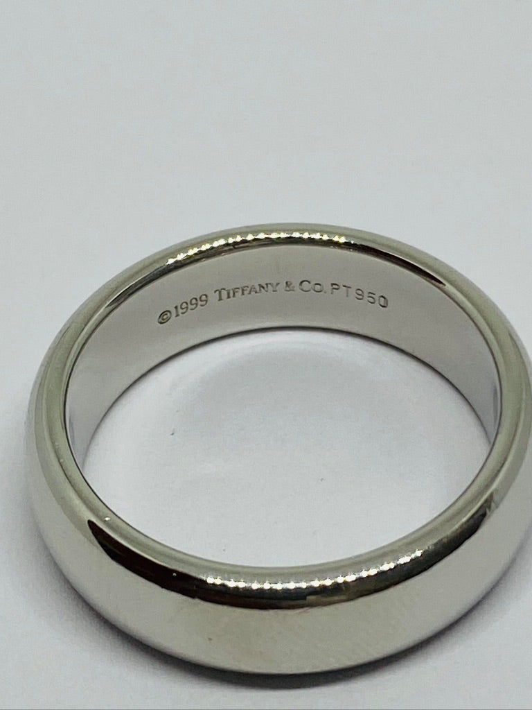 $2800 Tiffany & Co Comfort Platinum 950 6MM  Size 7.75 man woman unisex ring box