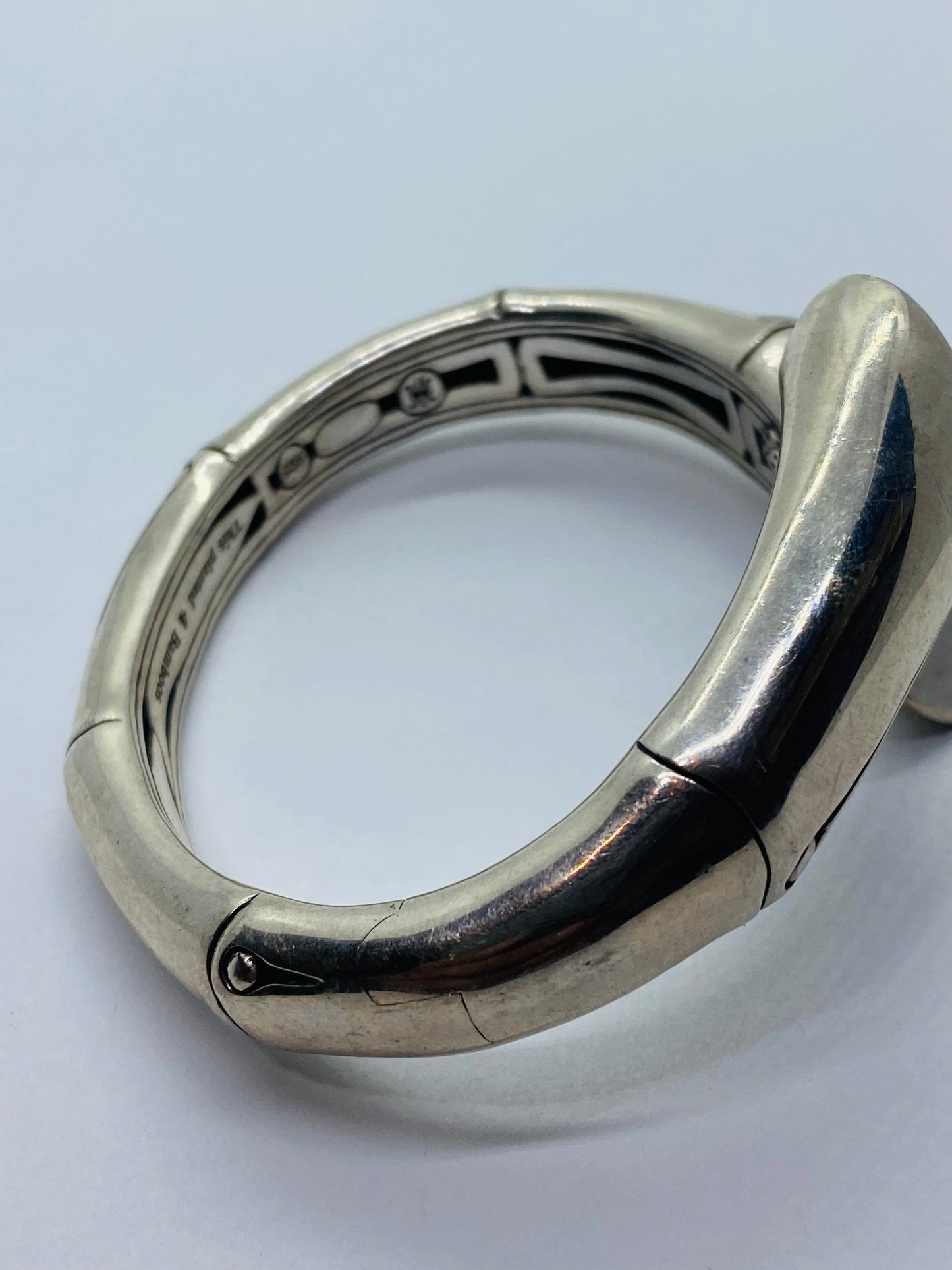 Retired Rare John Hardy Overlap Bypass Bamboo Moi Toi Bracelet Sterling Silver