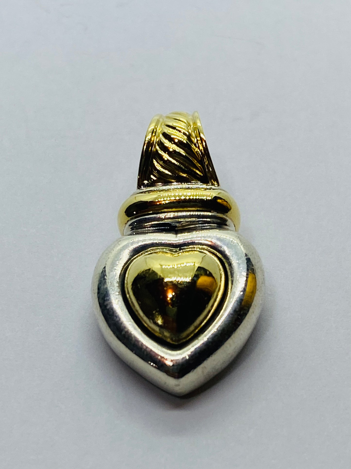 DAVID YURMAN 18K Gold & Sterling Silver Puffed Heart Pendant Enhancer