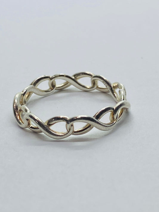 Tiffany & Co. Sterling Silver 925 Infinity Narrow Band Ring Size 6