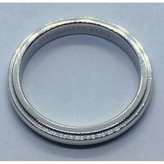 TIFFANY & CO PLATINUM 950 MILGRAIN WEDDING BAND 3MM SIZE 6.25