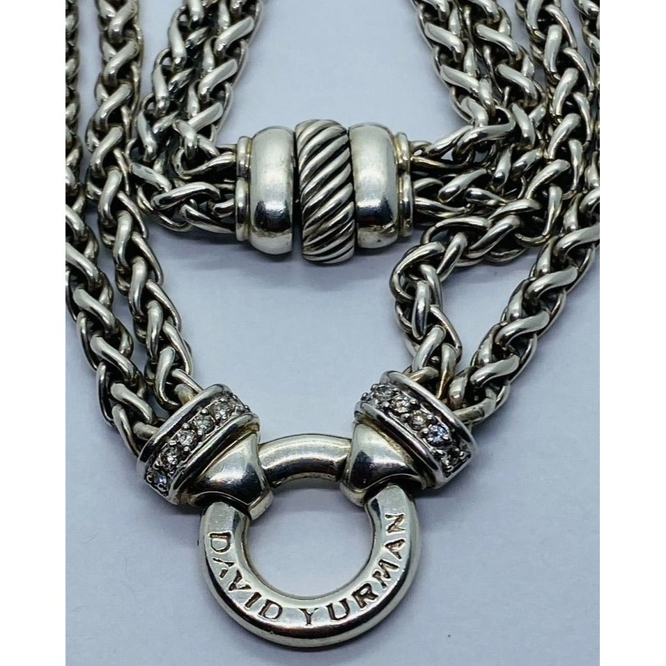 DAVID YURMAN Double Wheat Chain Necklace/ Diamonds