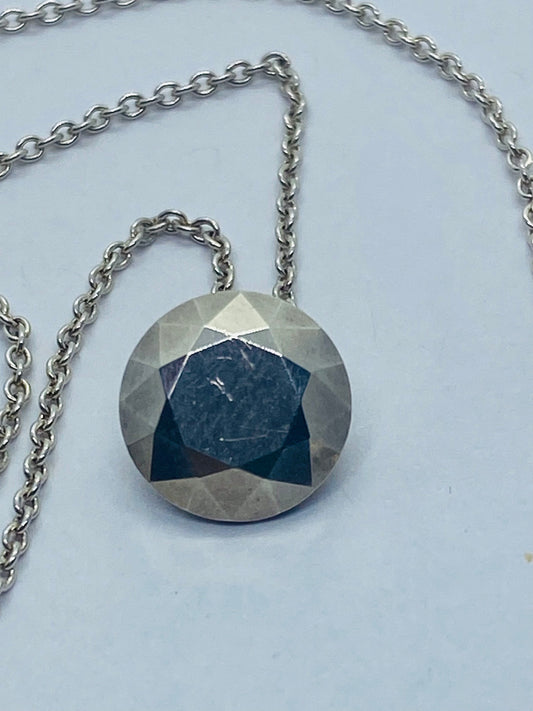 Tiffany & Co Elsa Peretti Sterling Silver Two Carat FACET Necklace 16”