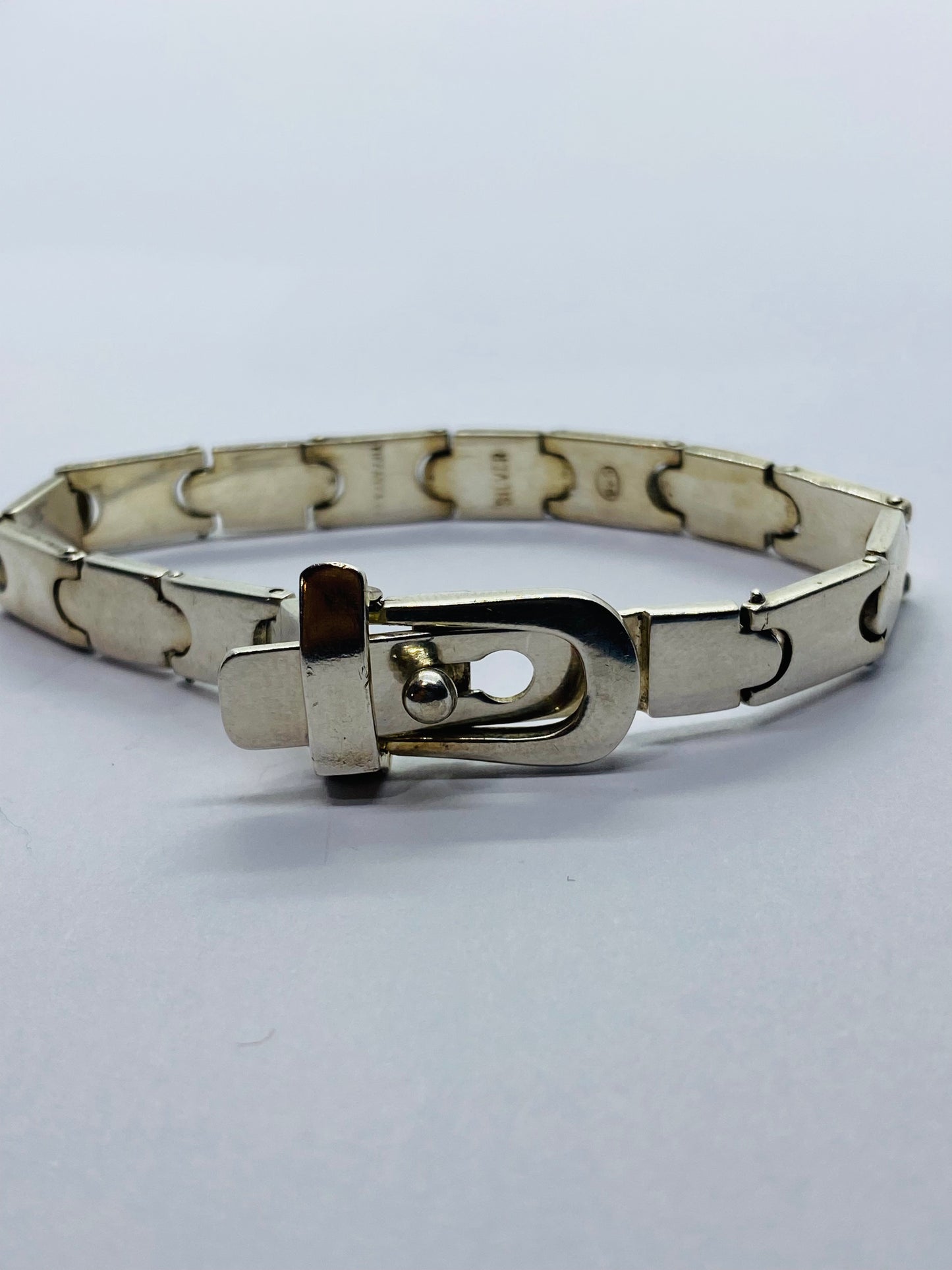 Tiffany & Co Belt Buckle 925 Sterling Silver Bracelet 6” 15mm Wide RARE