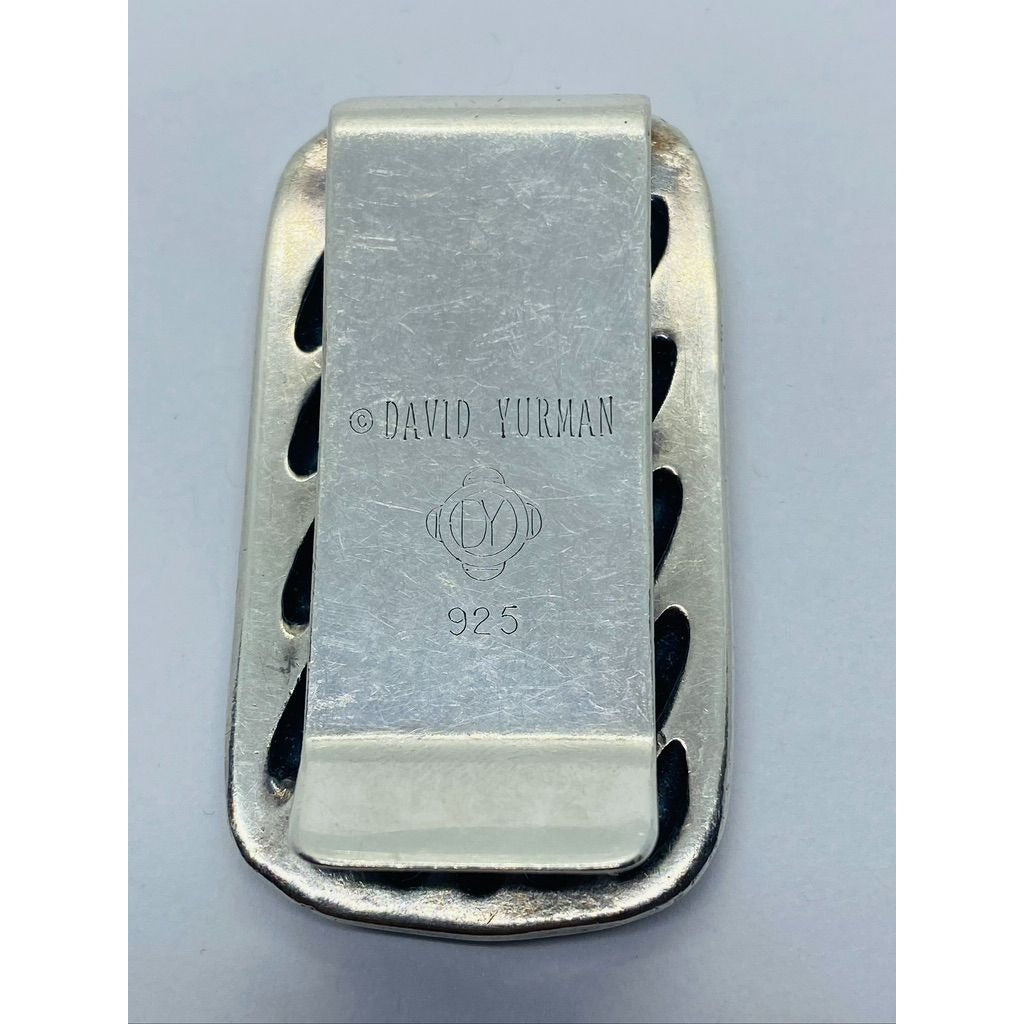 David Yurman Money Clip Stainless Steel - Wavy Banded Large Cable Design