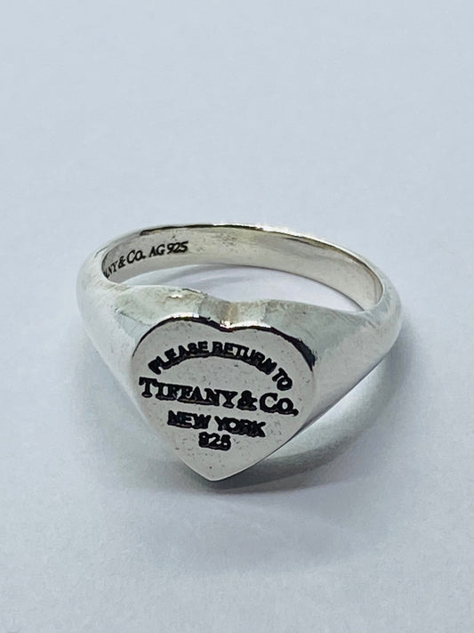 Tiffany & Co Sterling Silver 925 "Please Return To Tiffany & Co" Ring Size 5.5