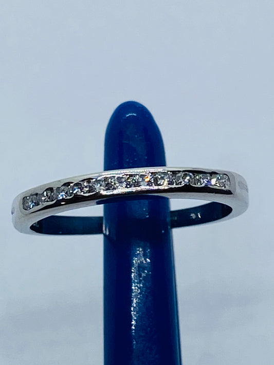 Tiffany & Co Platinum Channel Set Round Diamond 2mm Wedding Ring Band 6