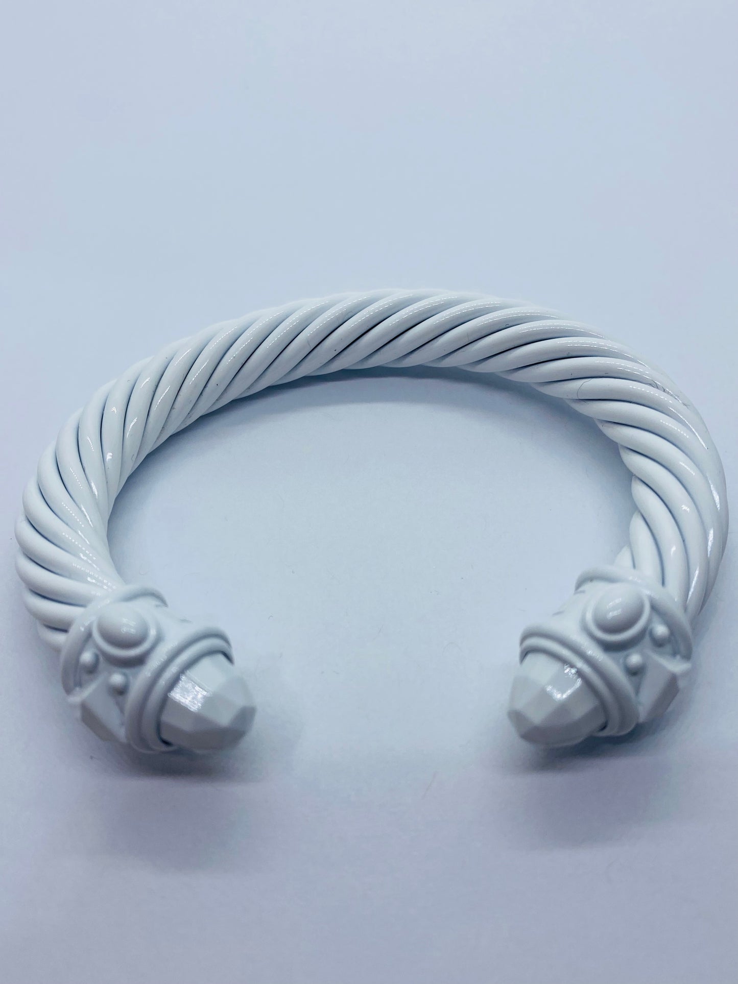 David Yurman Renaissance 10mm White Aluminum Cable Cuff Bracelet 6.5”