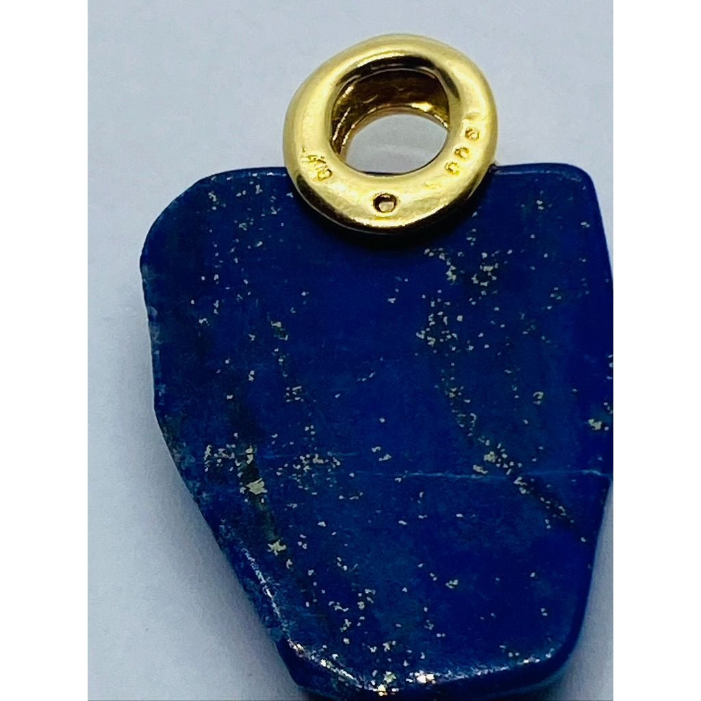 18K Yellow Gold Lapis Lazuli and Diamond Pendant