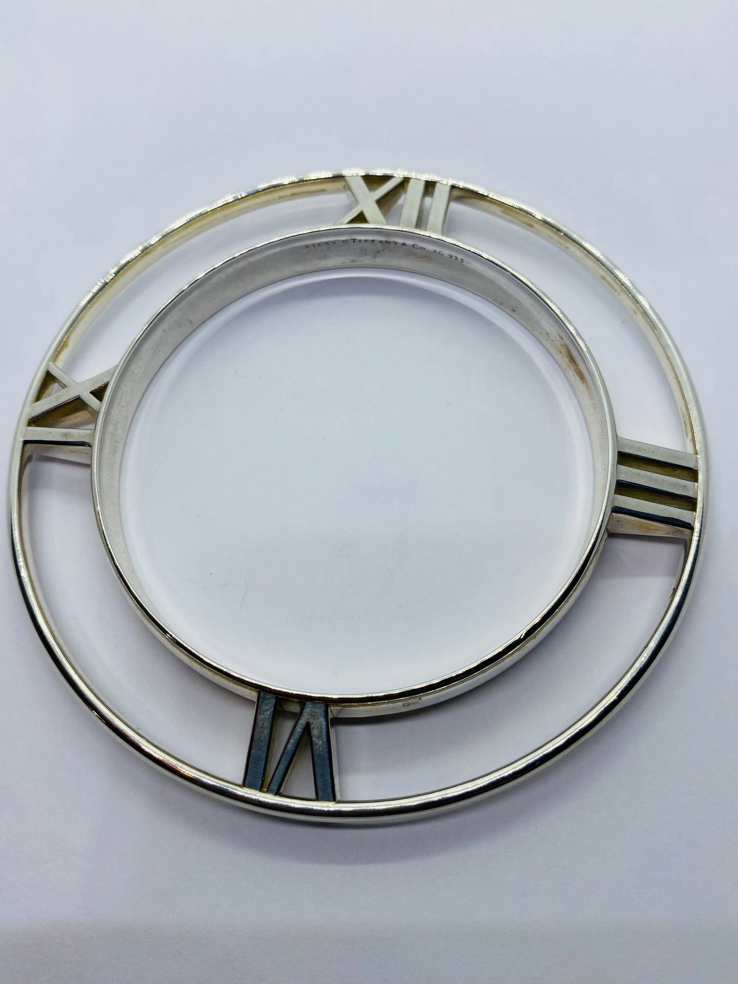 Tiffany & Co Sterling Silver 925 ATLAS Horizontal Bangle s.M Tapered Bracelet