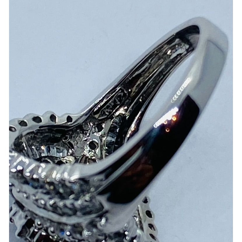 10K White Gold Cluster Diamond Ring Size 7 1.87CT