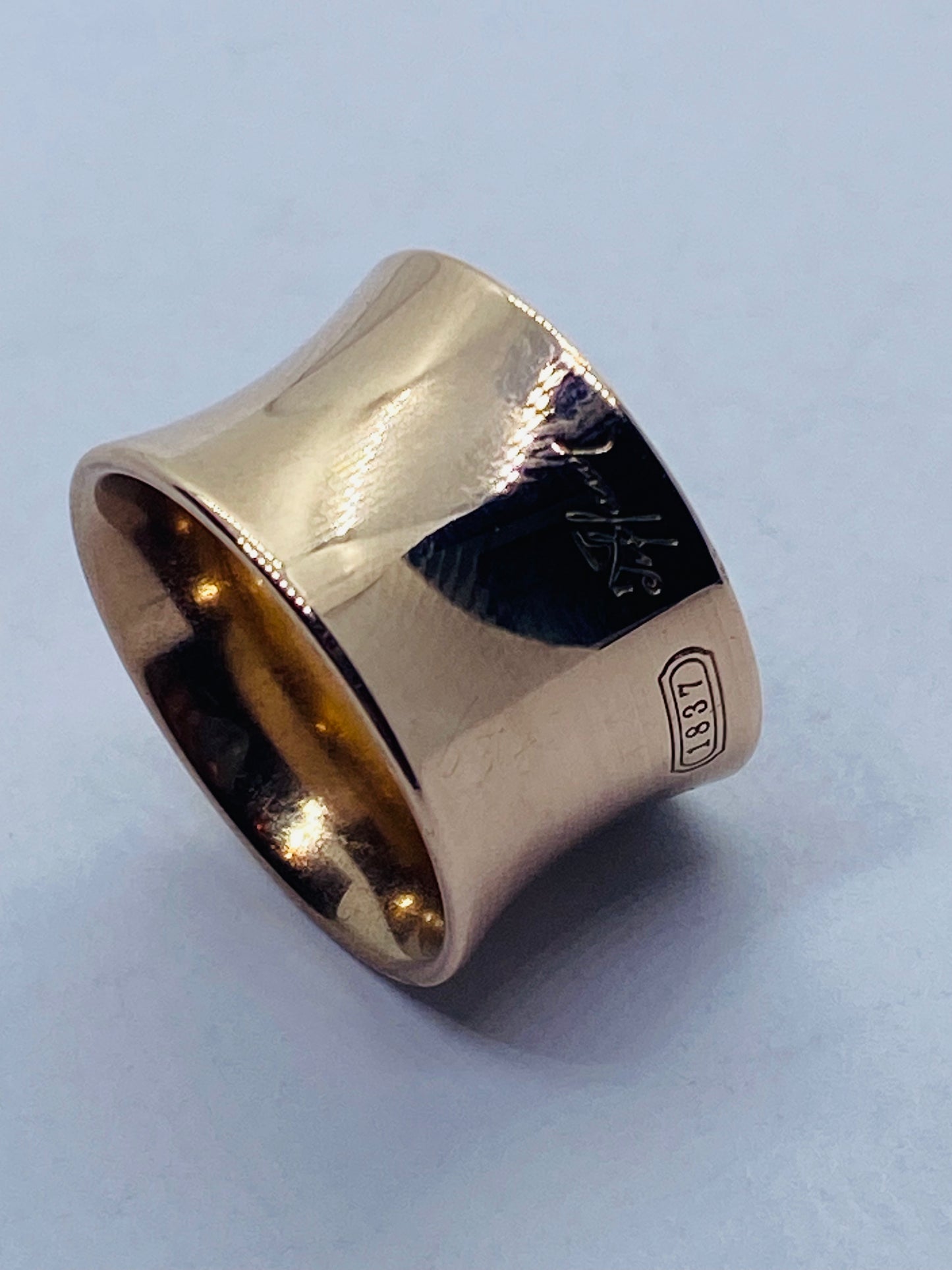 Tiffany & Co. Rubedo Metal 1837 Wide Concave Ring Size 4 Pouch Box