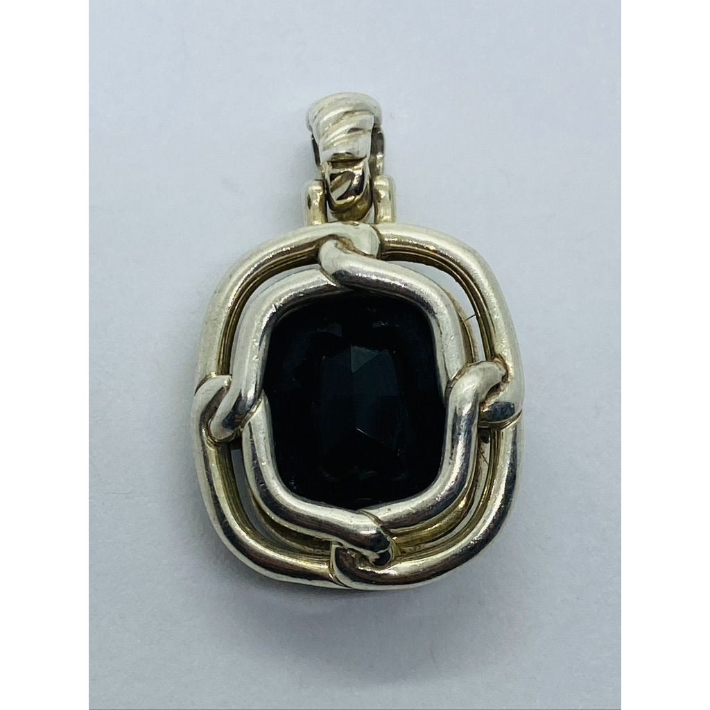 David Yurman Labyrinth Enhancer Pendant Black Onyx with Diamonds READ