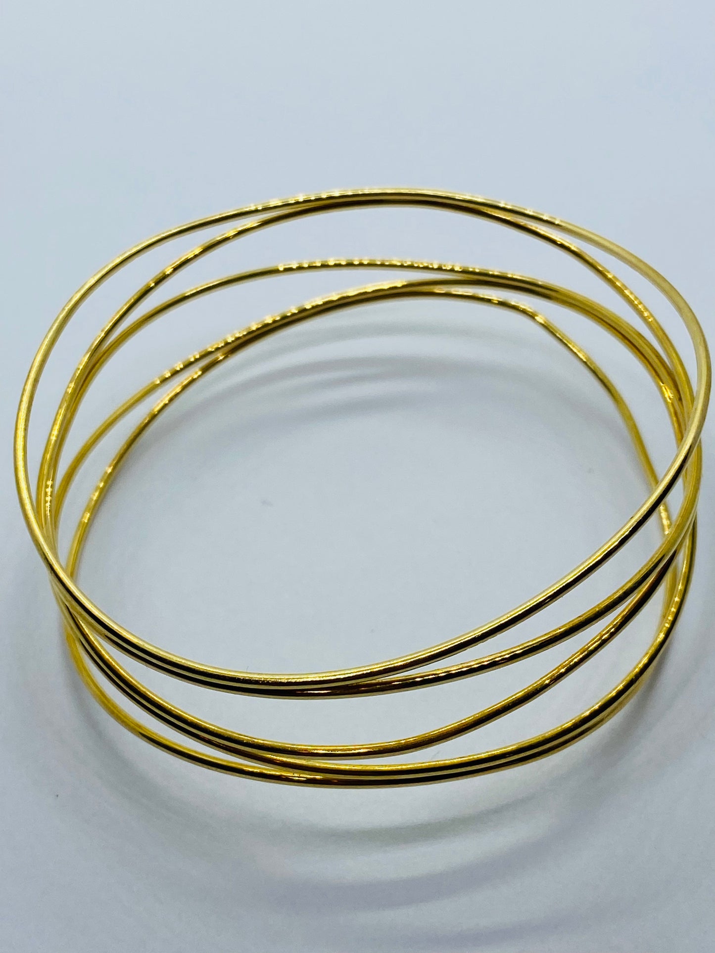 Authentic Tiffany & Co. Elsa Peretti 18k Wave 5 Row Bracelet Bangle Yellow Gold