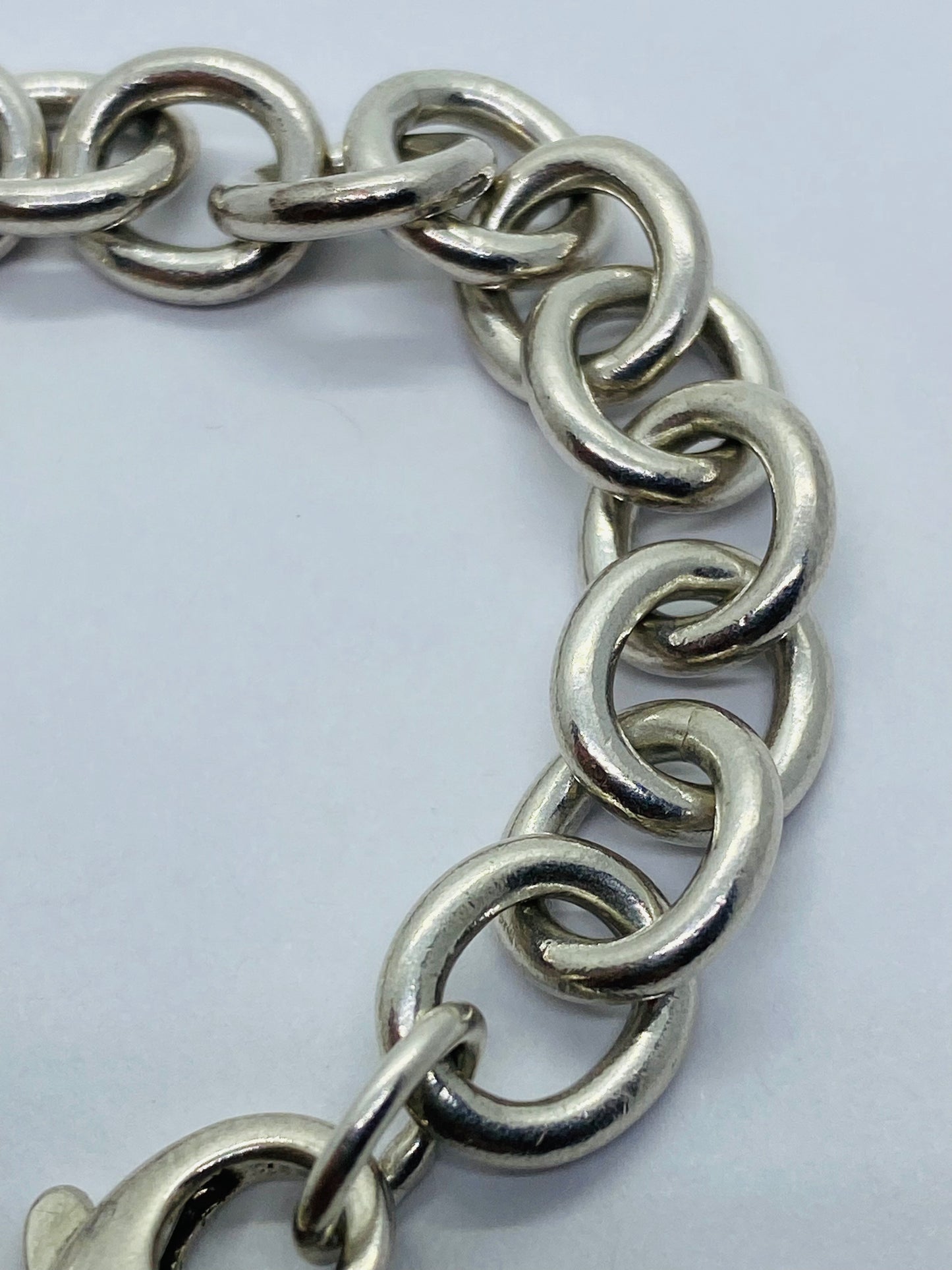 Tiffany & Co. Sterling Silver Round Tag Bracelet 7 1/2