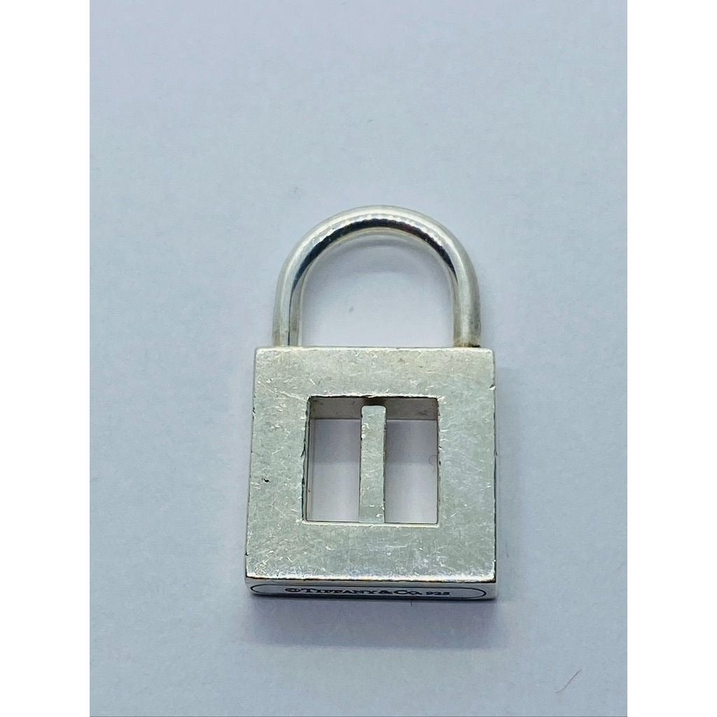 Tiffany & Co. Sterling Letter i Padlock Pendant Charm Opens Closes Normally