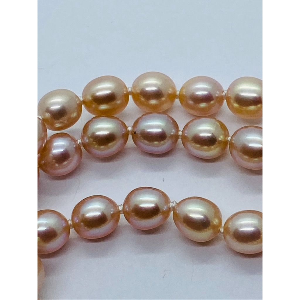 Tiffany & co. Elsa Peretti 3 Row Pink Pearl Heart Silver 925 Bracelet 7.5"