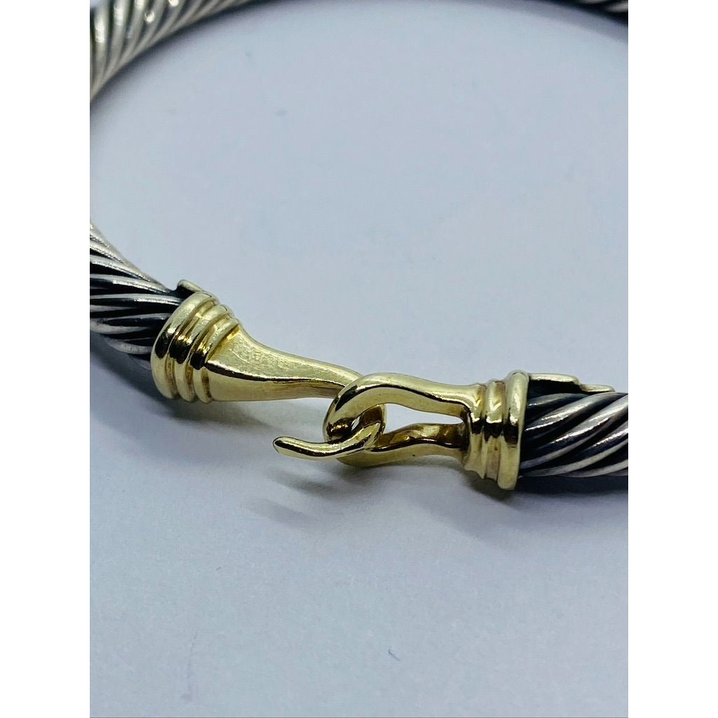 David Yurman Buckle Cable Classic Bracelet in Sterling Silver with 14k Gold