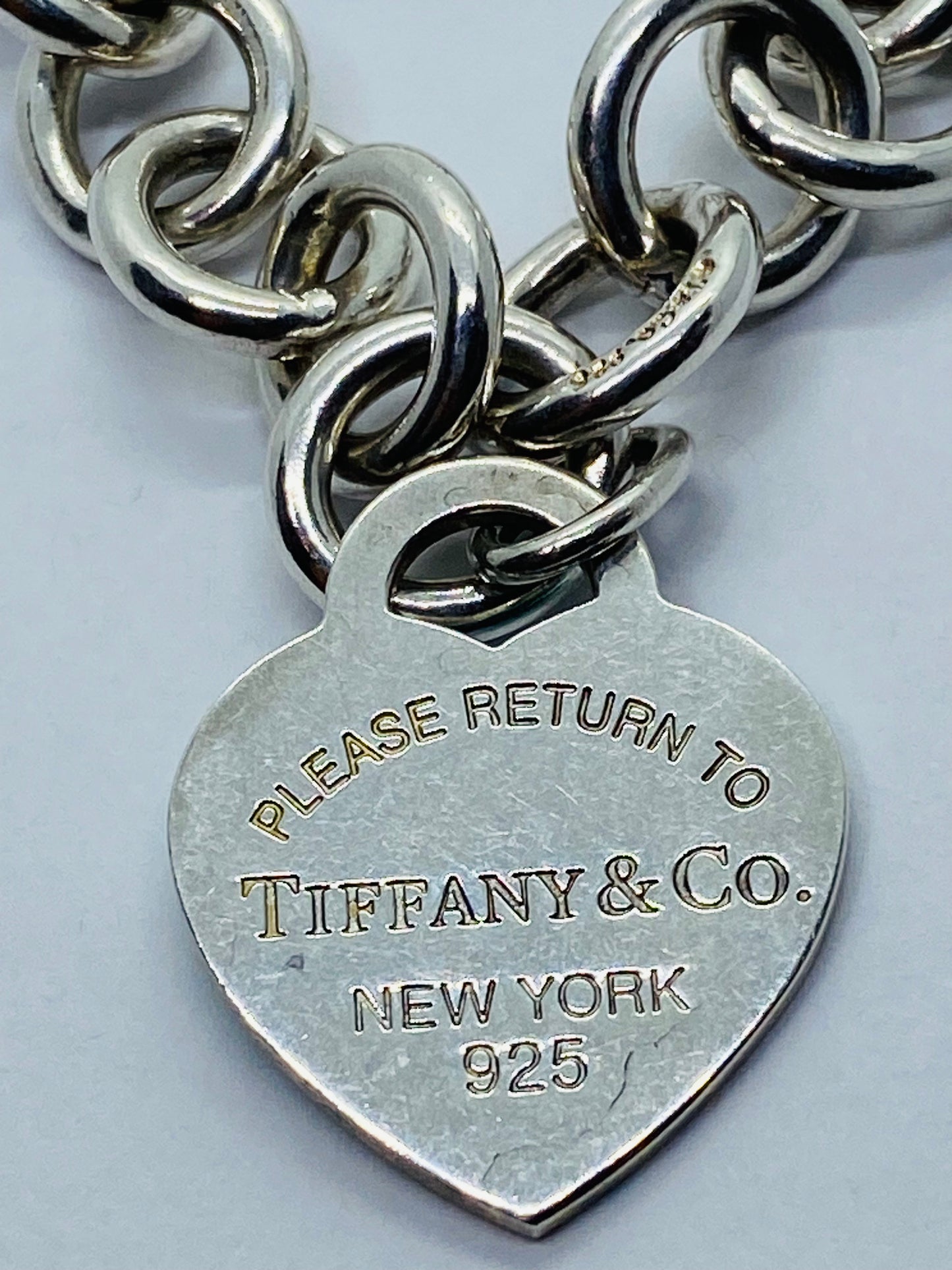 Tiffany & Co 925 Sterling Silver Round Clasping End 7.25" Bracelet  Enamel RTT