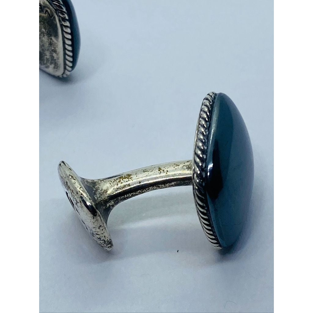 David Yurman Streamline Cuff Links Hematite Sterling Silver