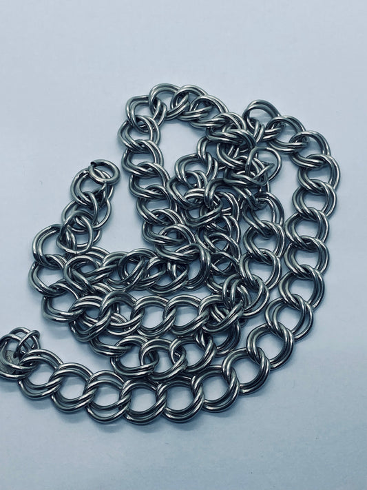 Tiffany & Co double link chain necklace 925 Sterling Silver 25.25” 12MM Wide