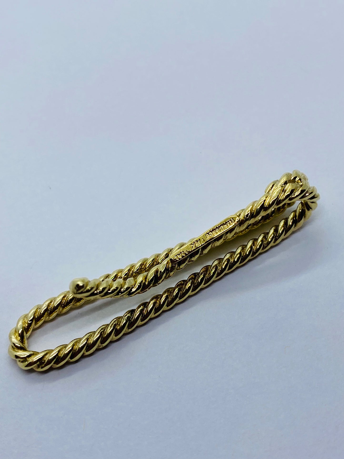 Tiffany & Co.RARE /VINTAGE 1950's 14k YG Tie Clip/Bar Money Clip Rope Twist