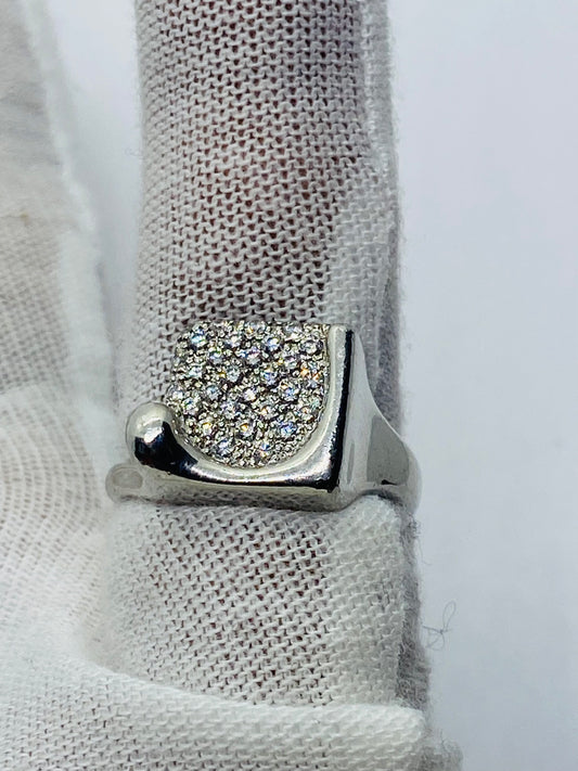 TIFFANY & CO ELSA PERETTI PLATINUM SQUARE SPLASH DIAMOND RING .95CT SIZE 6