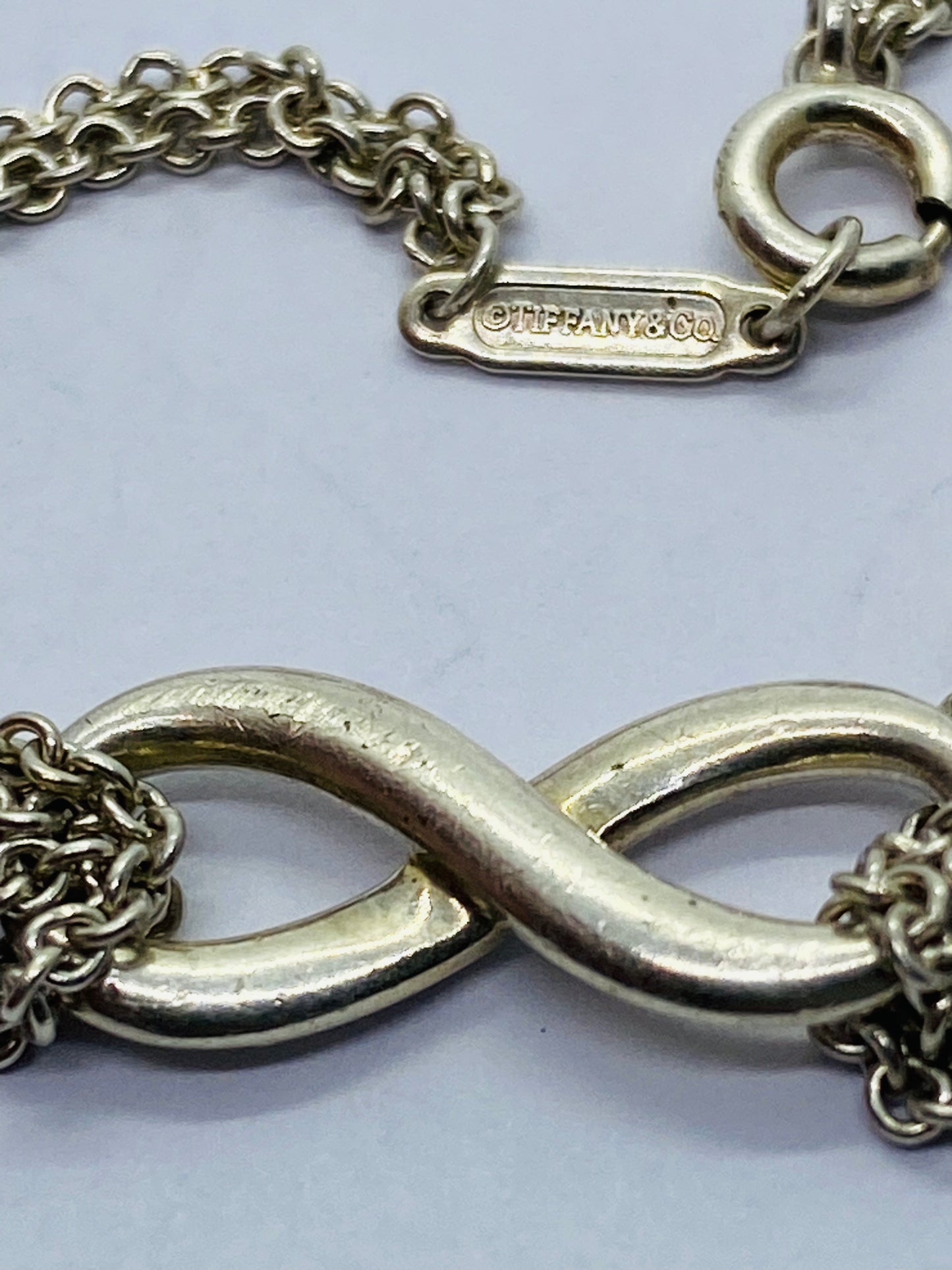 Tiffany & Co. Sterling Silver 925 Infinity Double Chain Link 6" Bracelet