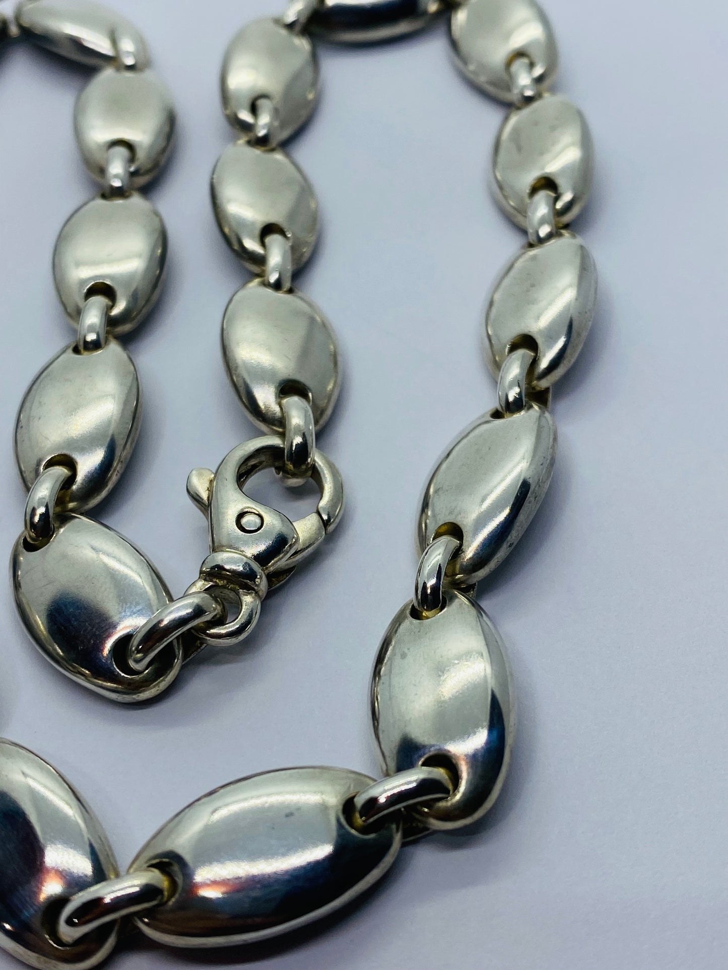 Tiffany & Co. Sterling Silver 925 Pebble  Oval Continuous 18” Necklace 116.6G