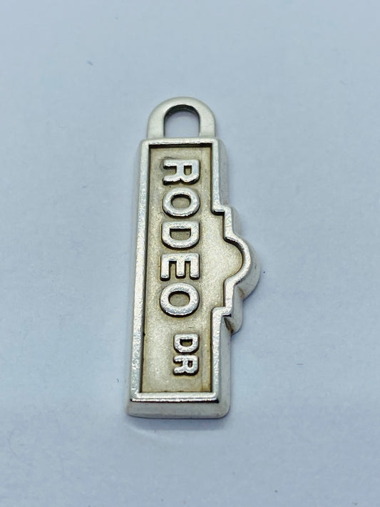 TIFFANY & CO STERLING RODEO DRIVE TAG CHARM OR PENDANT WITH ORIGINAL
