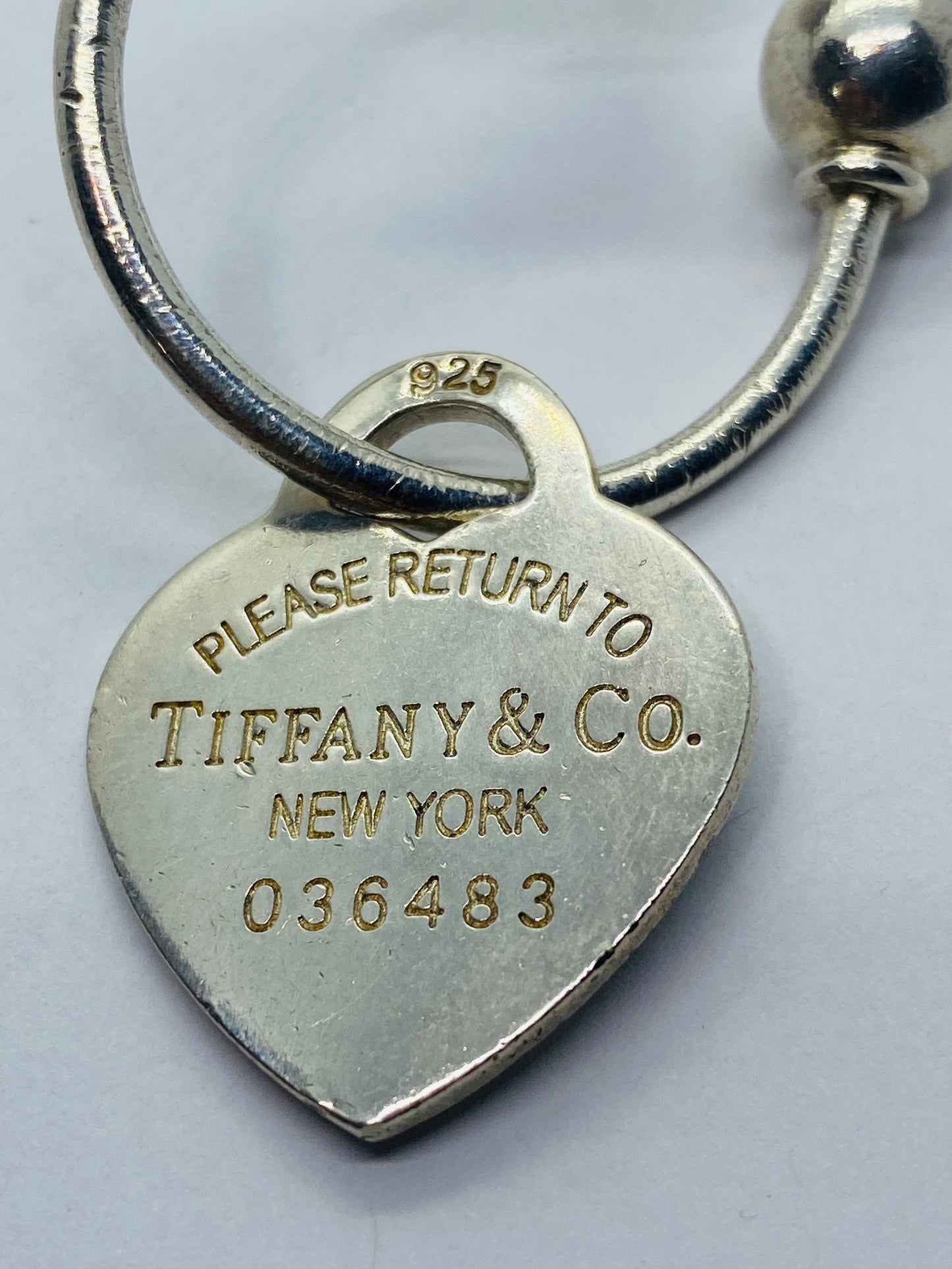 Authentic Horseshoe Key Ring Key Chain Please Return to Tiffany & Co Large Heart