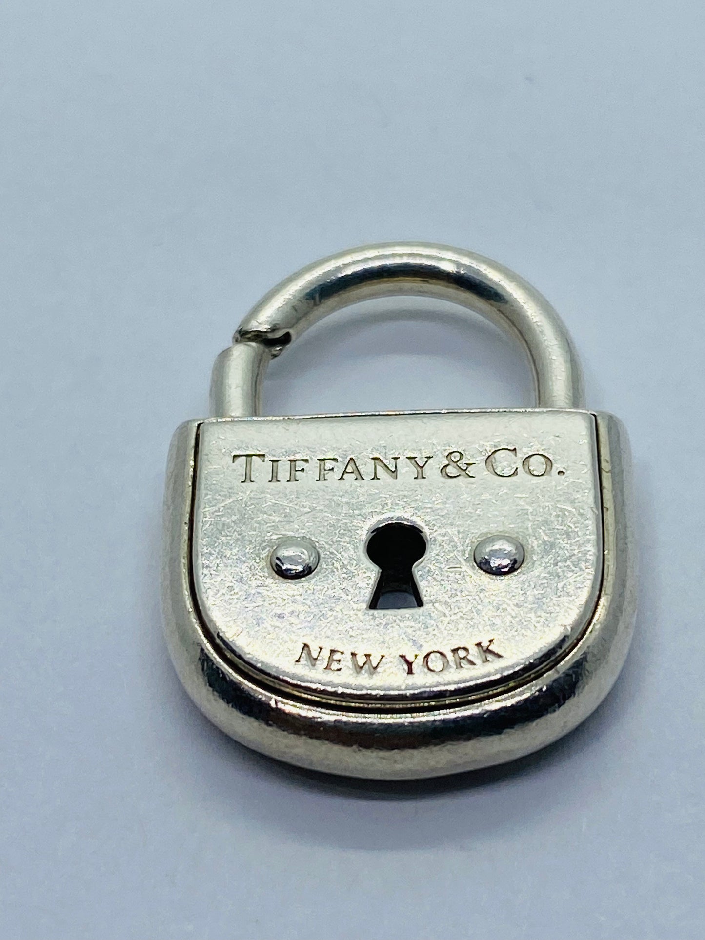 Tiffany Co Sterling Silver Arc Padlock Lock Keyhole Oval Charm Pendant