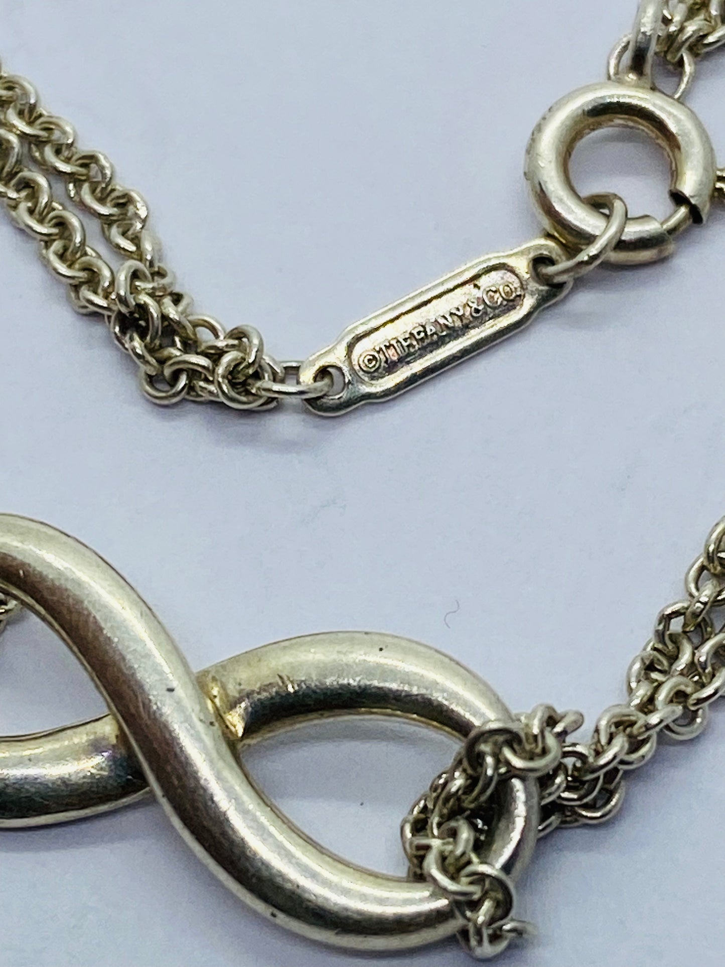 Tiffany & Co. Sterling Silver 925 Infinity Double Chain Link 6" Bracelet