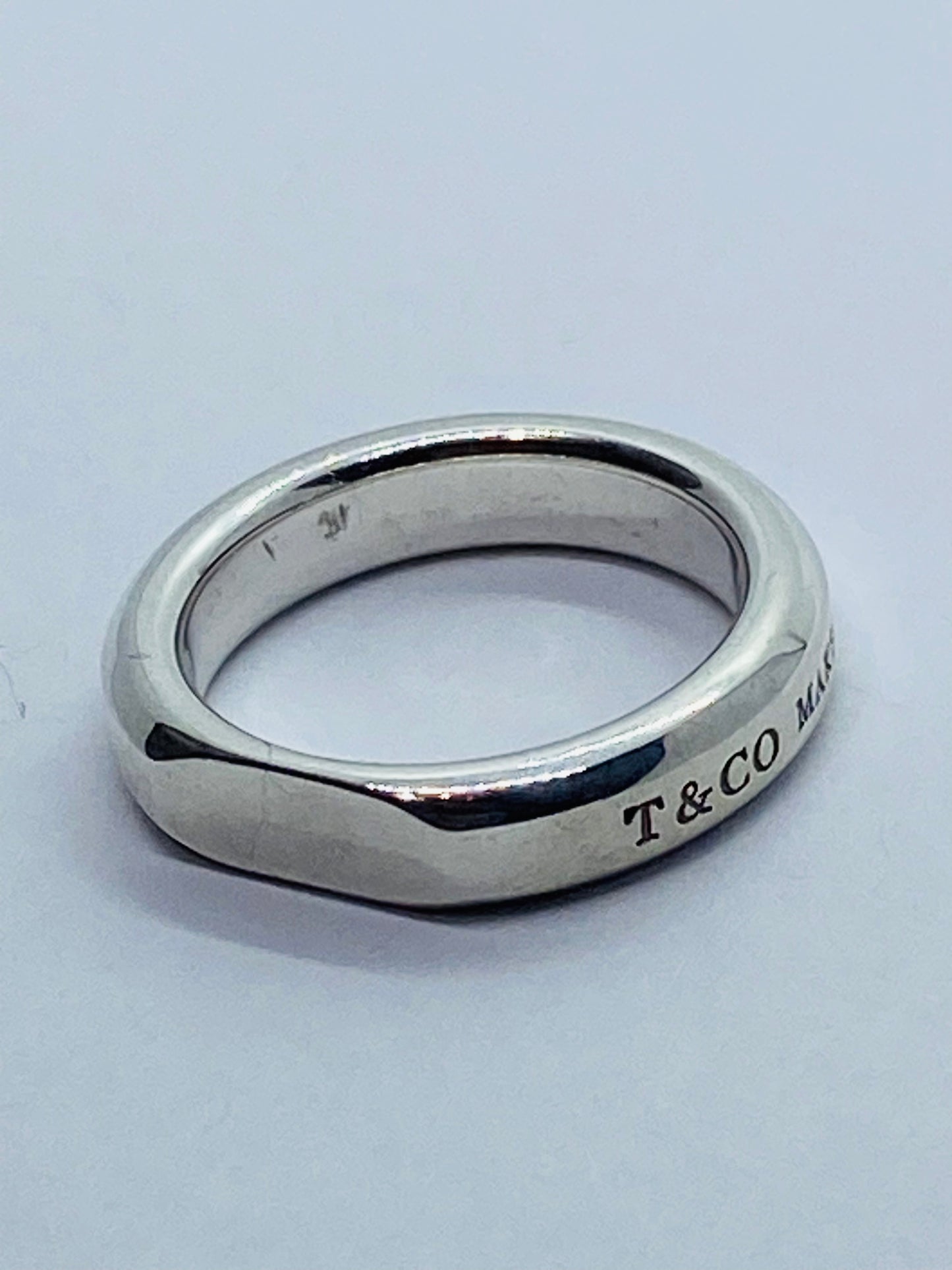 Tiffany & Co. Makers Sterling Narrow Slice Ring - Size 4 1/2