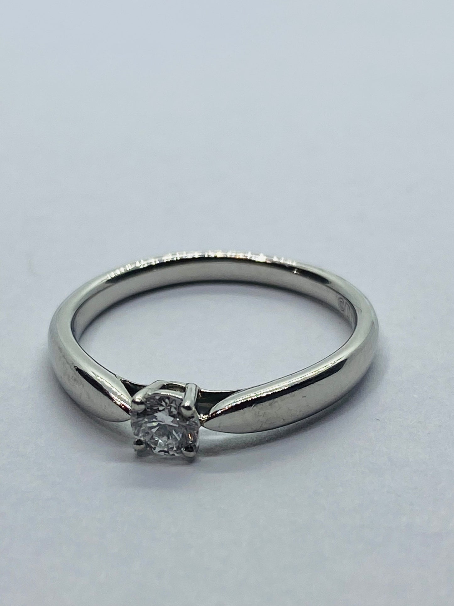 Authentic Tiffany & Co. Platinum And 0.17 CTW Diamond Solitaire Ring, Size 5