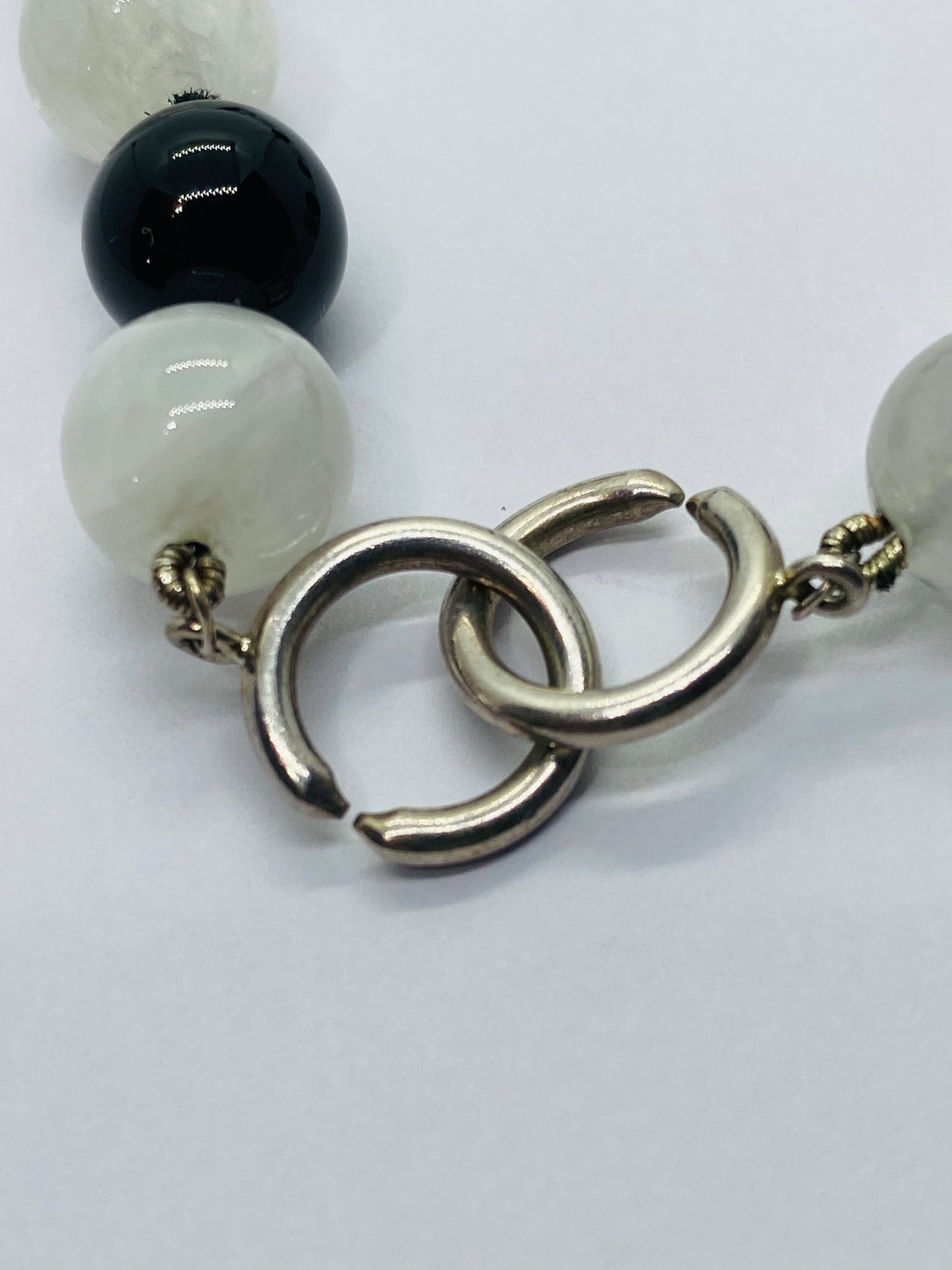 Tiffany & Co Paloma Picasso Sterling Silver Quartz Moonstone Onyx Bead Bracelet