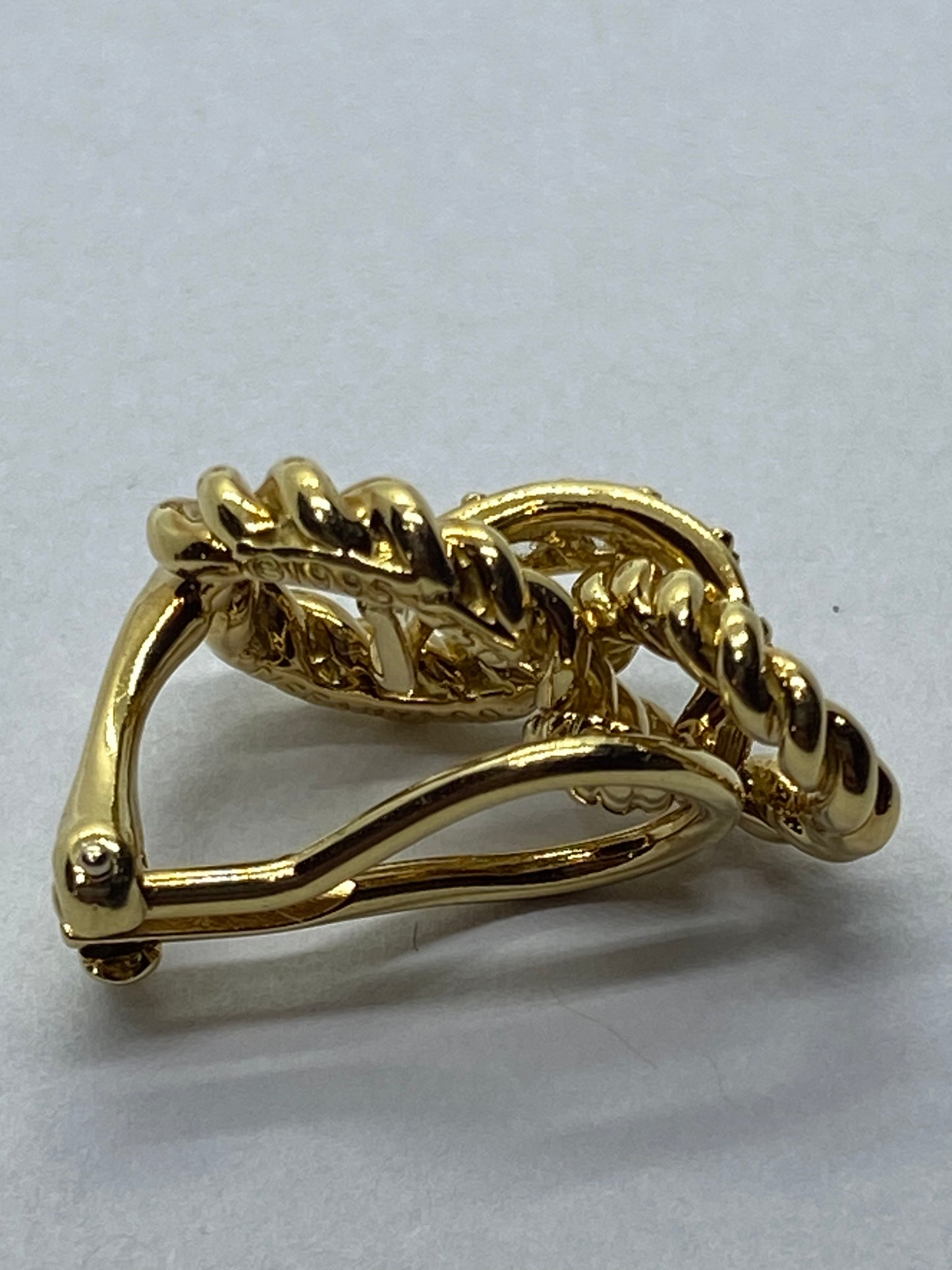 Tiffany & Co. 18k Yellow Gold Twist Infinity Diamond Clip On Earrings .40CT MINT