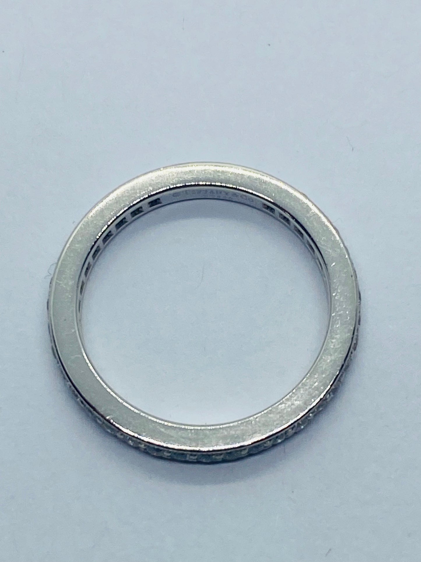 $3900 TIFFANY & CO. PLATINUM ROUND DIAMOND ETERNITY FROM LEGACY .36CT 2MM