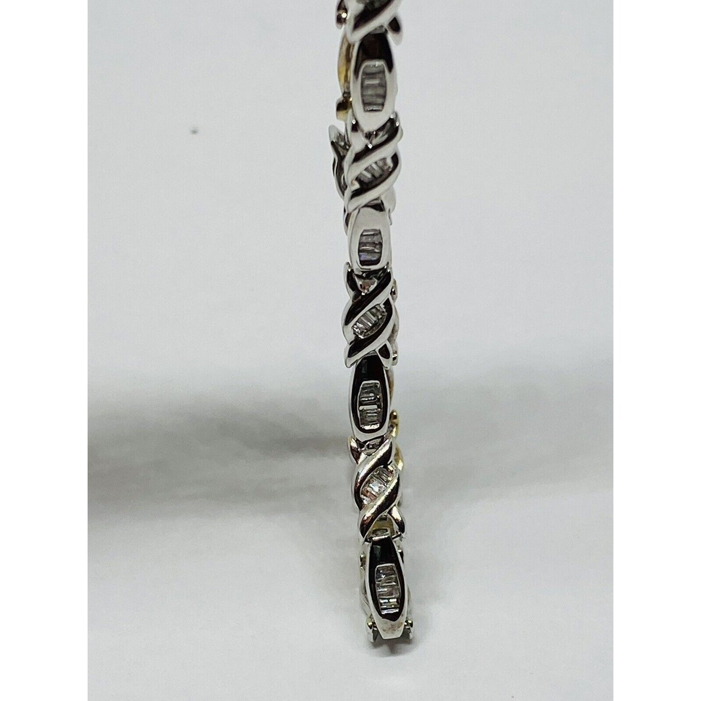 Solid 10K Gold Tennis Baguette Bracelet .72 TCW 8.7 Grams 4MM Wide READ