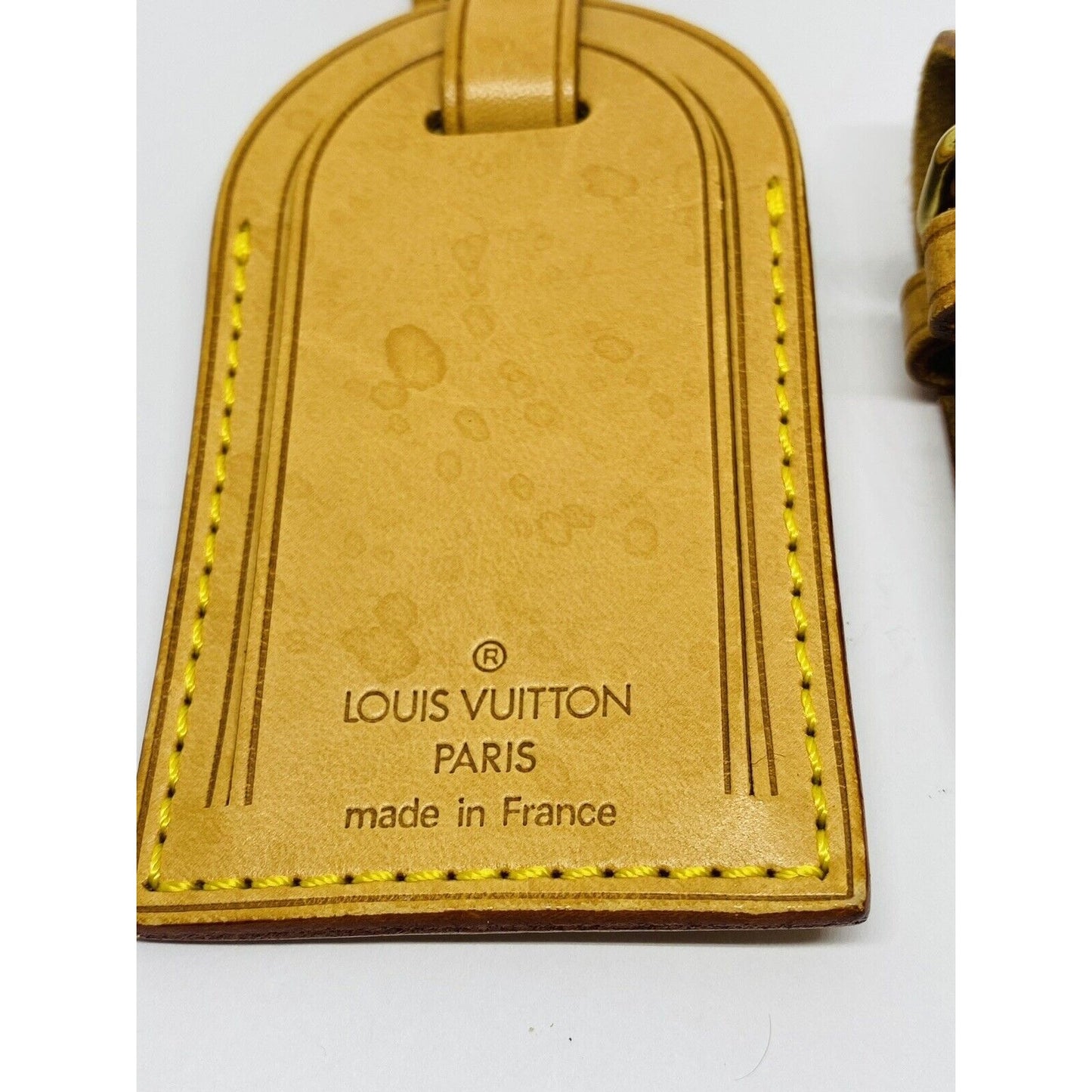 100% Authentic Louis Vuitton Luggage Bag Tag w/ Strap Large 1 Set