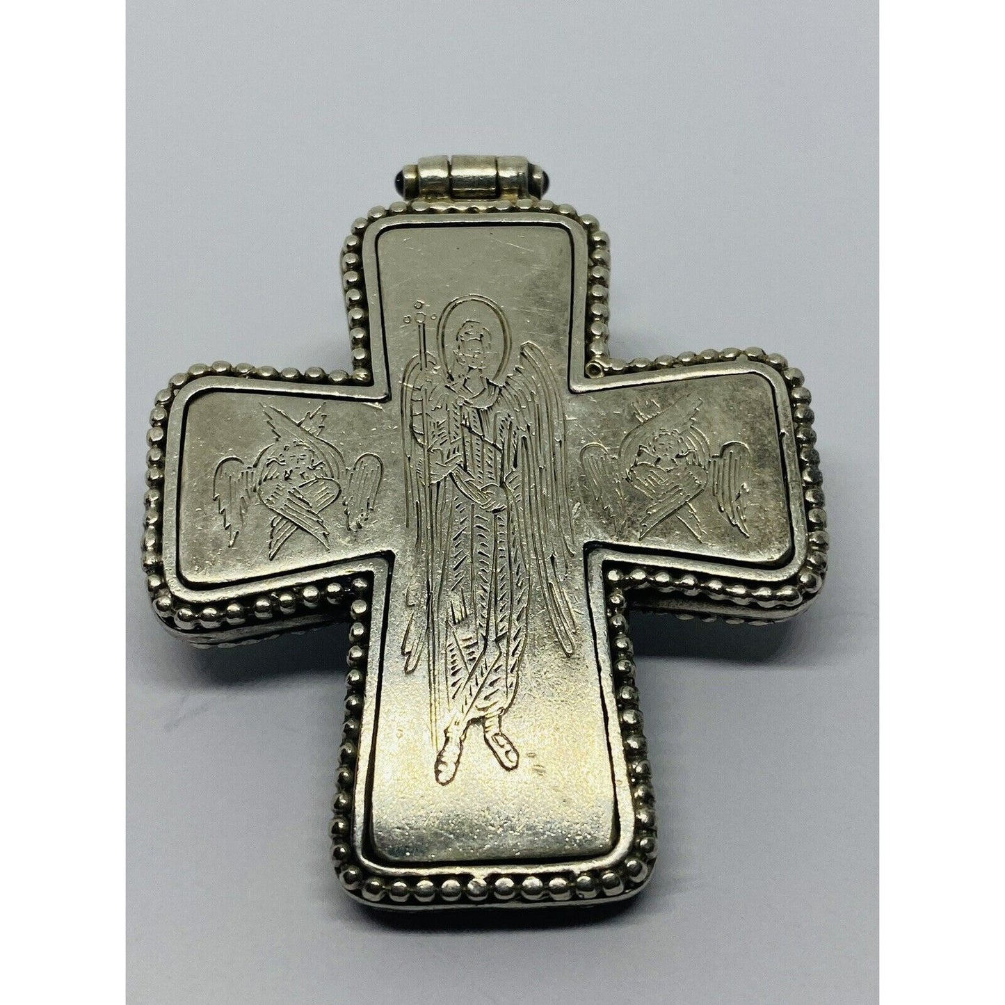 Konstantino 925 Silver Cross Pendant with Yellow Gold Accents 76x51mm HUGE HEAVY