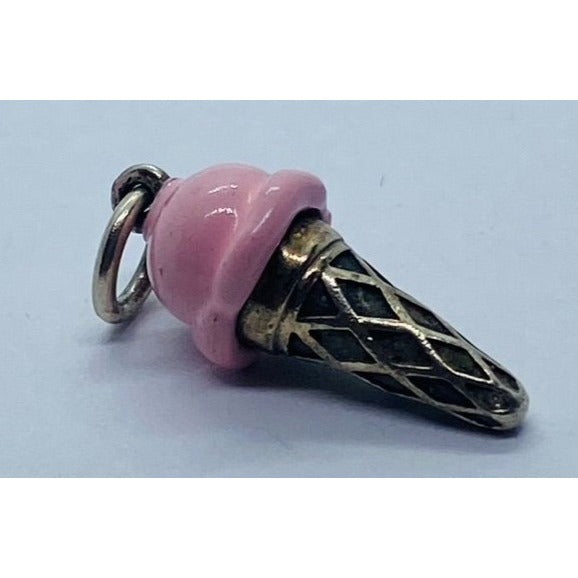 Tiffany & Co. Pink Enamel Ice Cream Cone Charm Pendant