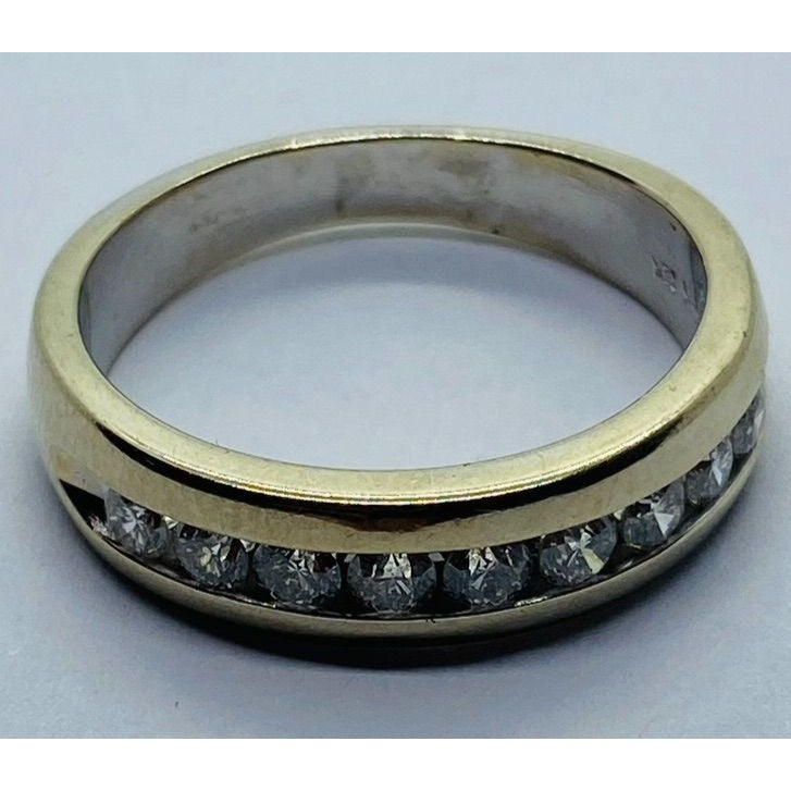 14K White Gold Diamond Channel Set Band 7.25 .45TCW