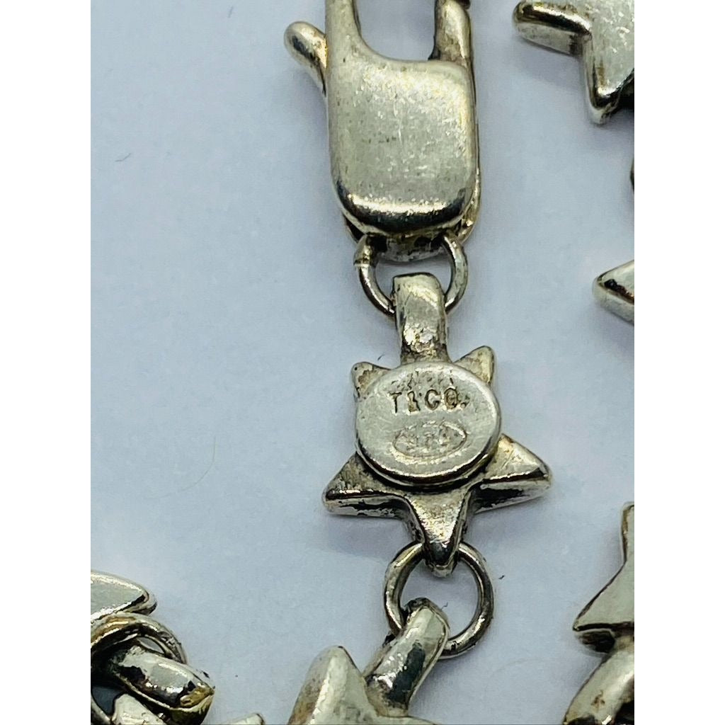 Tiffany & Co. Sterling Silver Star Chain Link Bracelet 7.75” Pouch