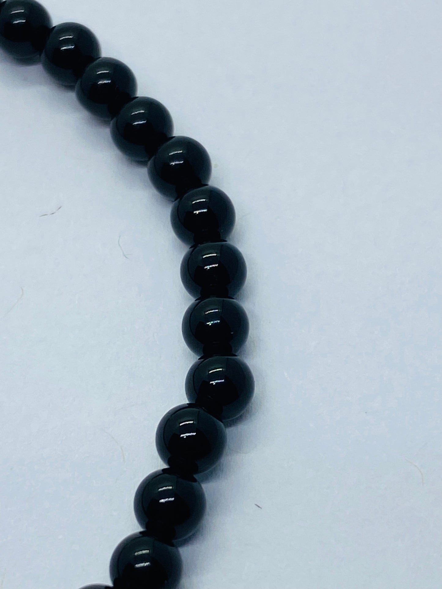 Tiffany & Co. 925 Silver RTT Heart Tag 4mm Black Onyx 6.75” Bracelet