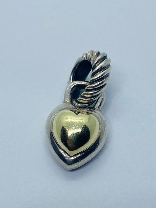 DAVID YURMAN 14K Gold & Sterling Silver Puffed Heart Pendant Enhancer