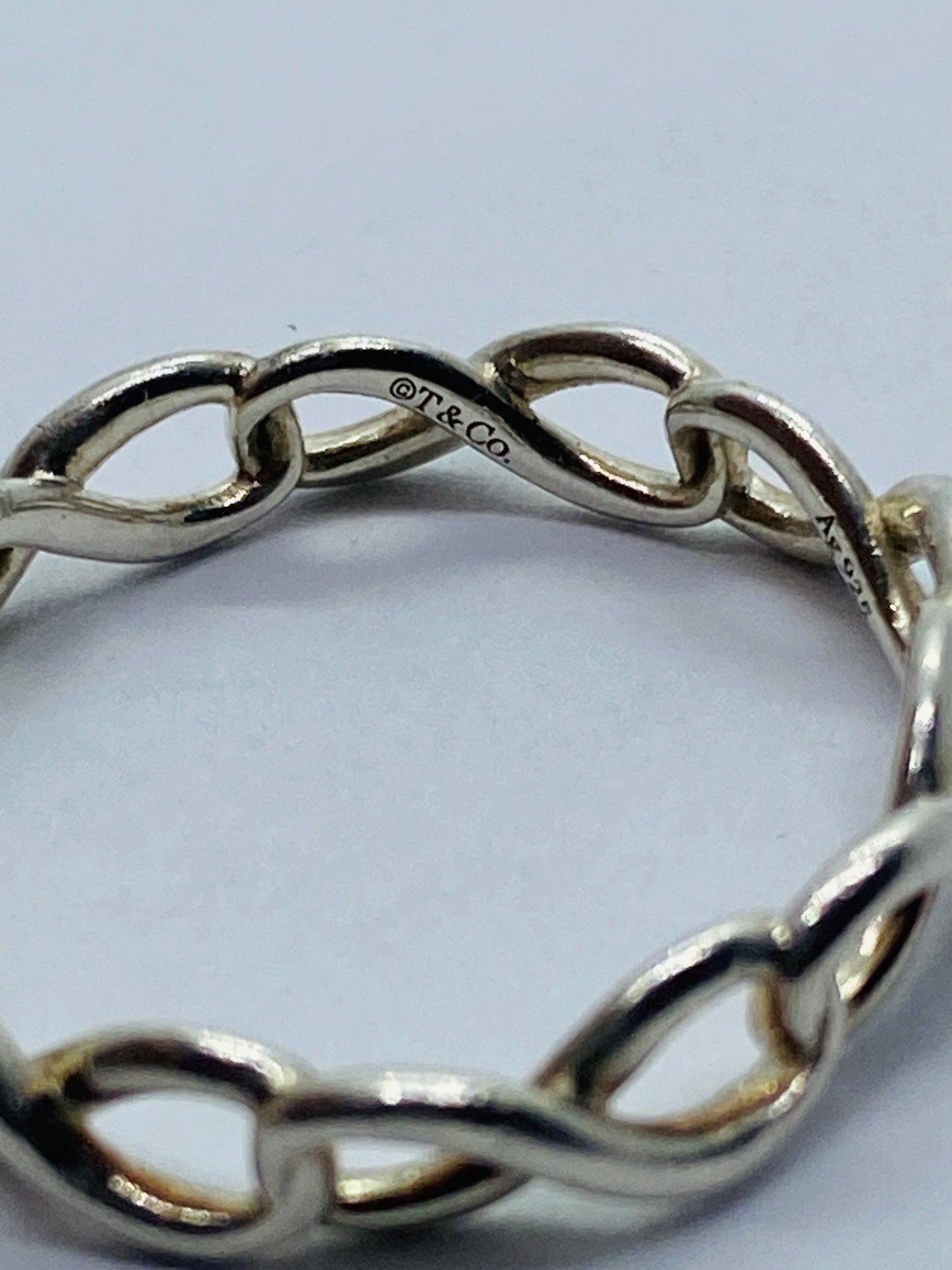 Tiffany & Co. Sterling Silver 925 Infinity Narrow Band Ring Size 6